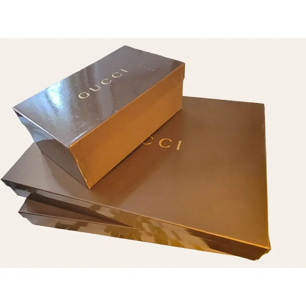 Lot Of 3 Gucci Glossy Boxes Large From Throw‎ Blankets & Mens Shoes